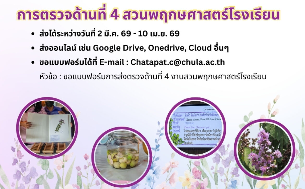 ระยะเวลา การตรวจด้านที่ 4 สวนพฤกษศาตร์โรงเรียน rev3